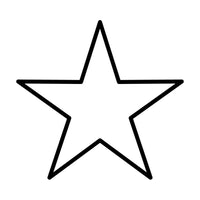 Black star outline on a white background