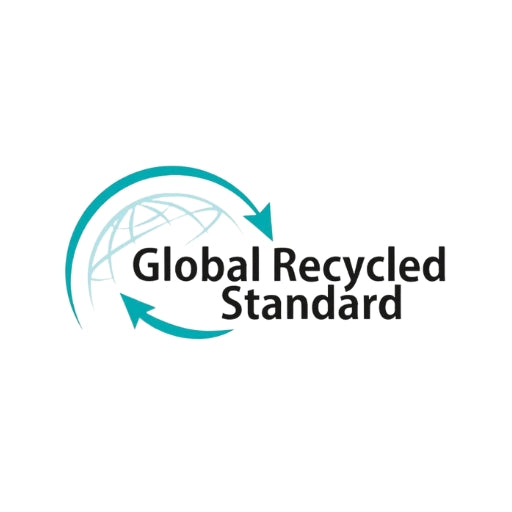 GRS logo certifying our recycled fabrics.