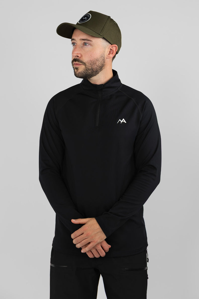 MEN'S THERMAL BASE LAYER TOP 1/4 ZIP BLACK - Arctic Eco - SnoS