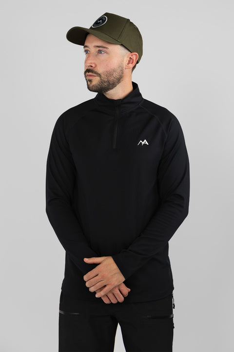 MEN'S THERMAL BASE LAYER TOP 1/4 ZIP BLACK - Arctic Eco - SnoS