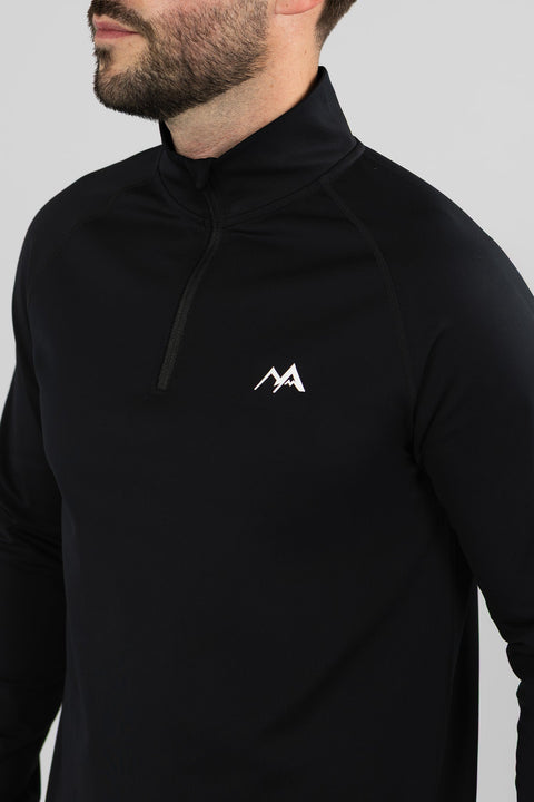 MEN'S THERMAL BASE LAYER TOP 1/4 ZIP BLACK - Arctic Eco - SnoS