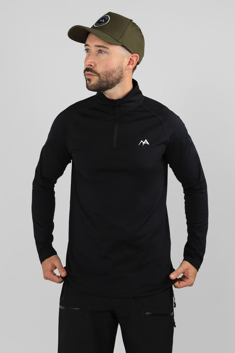 MEN'S THERMAL BASE LAYER TOP 1/4 ZIP BLACK - Arctic Eco - SnoS