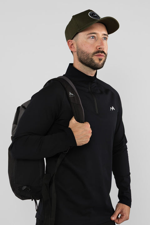MEN'S THERMAL BASE LAYER TOP 1/4 ZIP BLACK - Arctic Eco - SnoS