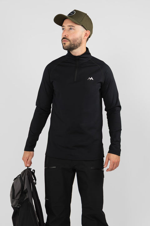 MEN'S THERMAL BASE LAYER TOP 1/4 ZIP BLACK - Arctic Eco - SnoS