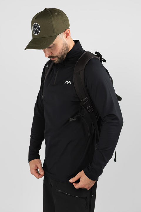 MEN'S THERMAL BASE LAYER TOP 1/4 ZIP BLACK - Arctic Eco - SnoS