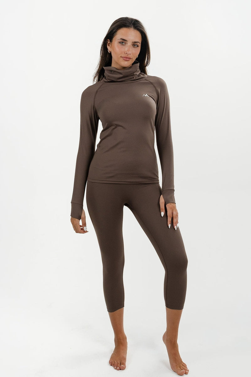 WOMEN'S THERMAL BASE LAYER LEGGING SEAMLESS 2.0 MOCHA BROWN - Arctic Eco-SnoXS