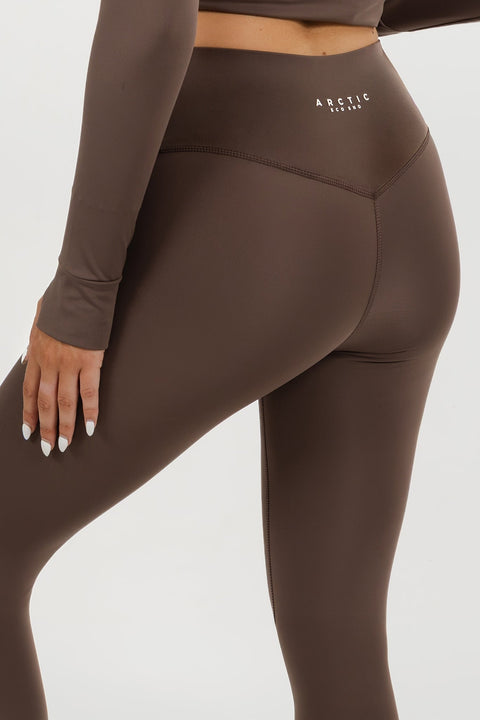 WOMEN'S THERMAL BASE LAYER LEGGING SEAMLESS 2.0 MOCHA BROWN - Arctic Eco-SnoXS