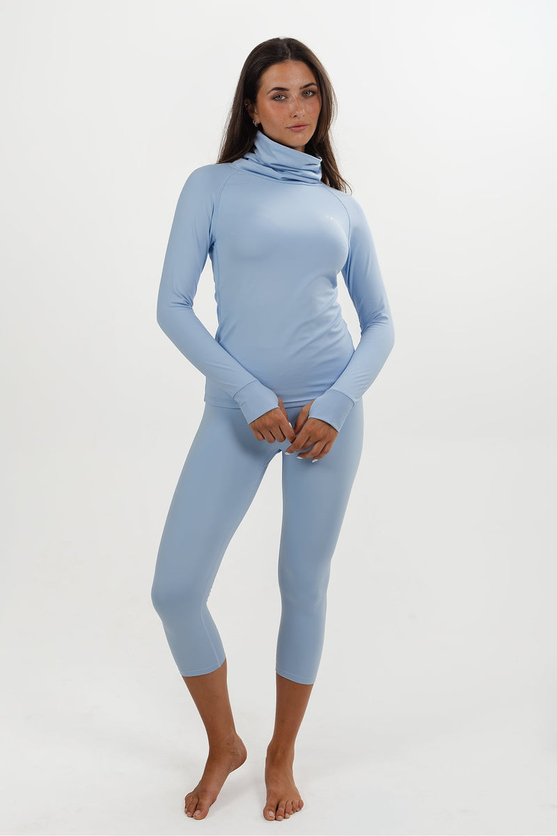 WOMEN'S THERMAL BASE LAYER LEGGING SEAMLESS 2.0 SKY BLUE - Arctic Eco-SnoXS