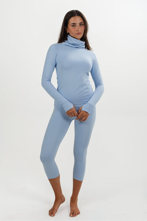 WOMEN'S THERMAL BASE LAYER LEGGING SEAMLESS 2.0 SKY BLUE - Arctic Eco-SnoXS