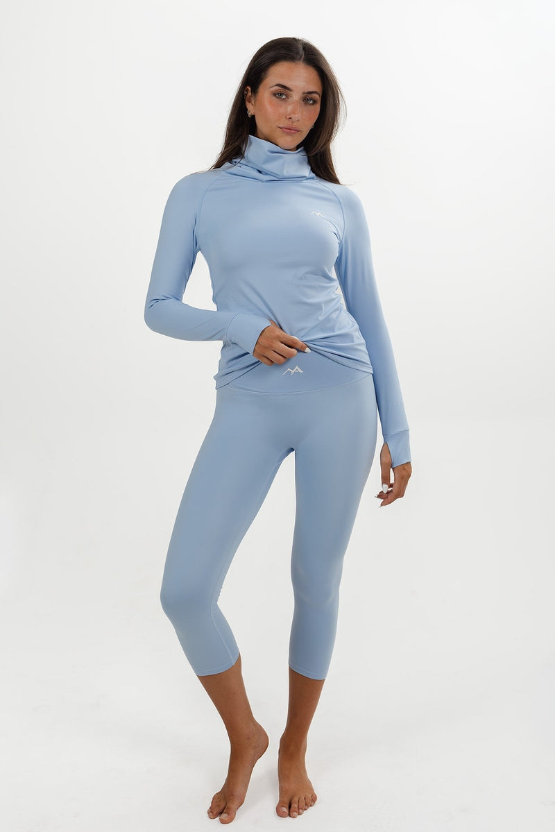 WOMEN'S THERMAL BASE LAYER LEGGING SEAMLESS 2.0 SKY BLUE - Arctic Eco-SnoXS