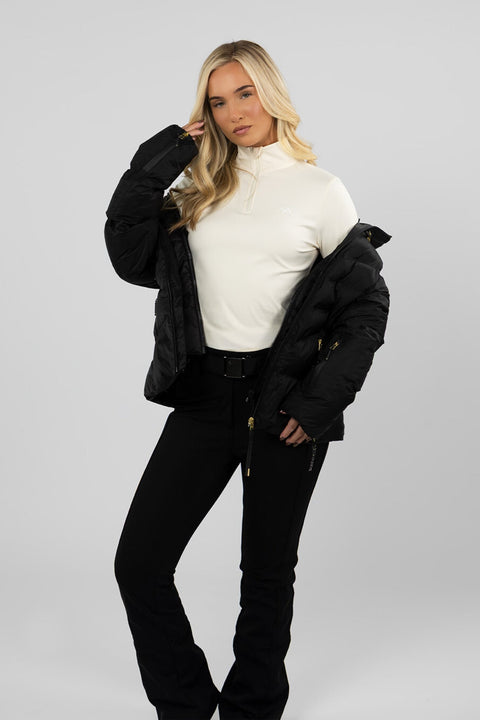 WOMEN'S THERMAL BASE LAYER TOP 1/4 ZIP BUTTER CREAM - Arctic Eco - SnoXS