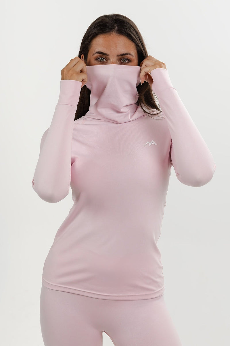 WOMEN'S THERMAL BASE LAYER TOP BABY PINK - Arctic Eco-SnoXS