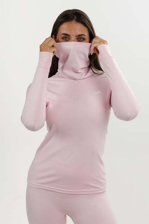 WOMEN'S THERMAL BASE LAYER TOP BABY PINK - Arctic Eco-SnoXS