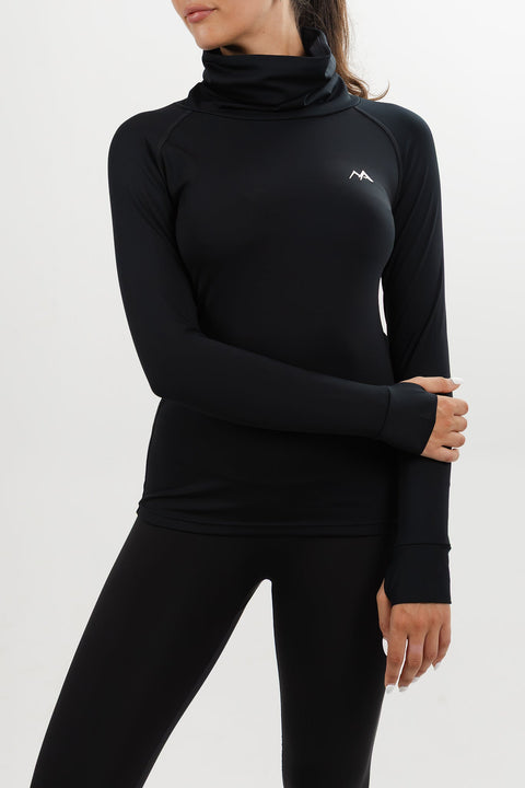 WOMEN'S THERMAL BASE LAYER TOP BLACK - Arctic Eco-SnoXS