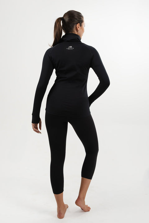 WOMEN'S THERMAL BASE LAYER TOP BLACK - Arctic Eco-SnoXS