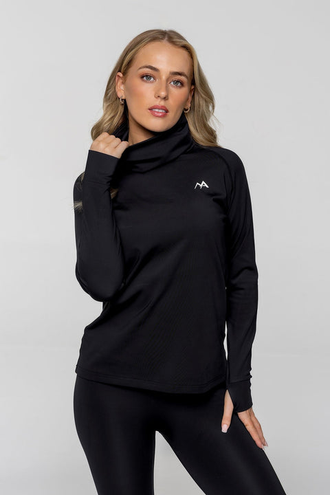 WOMEN'S THERMAL BASE LAYER TOP BLACK - Arctic Eco - SnoXS