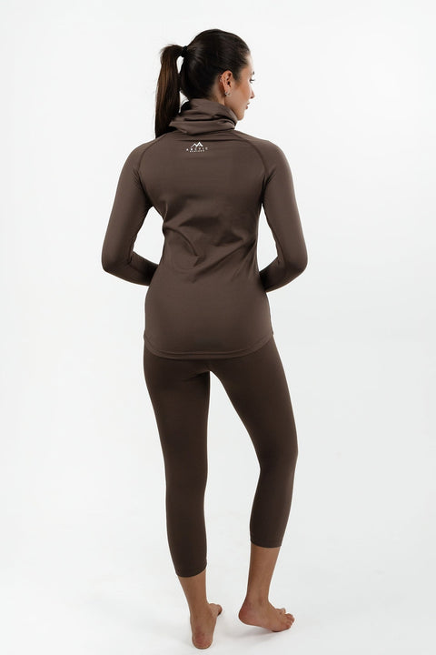 WOMEN'S THERMAL BASE LAYER TOP MOCHA BROWN - Arctic Eco-SnoXS