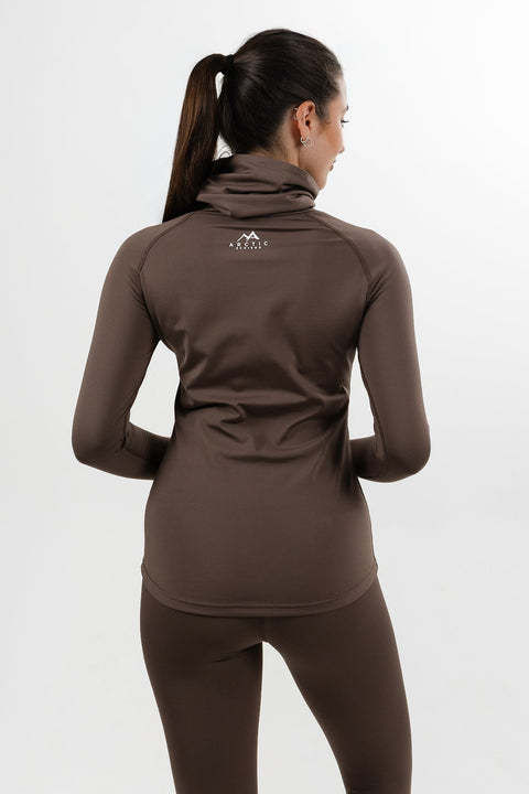 WOMEN'S THERMAL BASE LAYER TOP MOCHA BROWN - Arctic Eco-SnoXS
