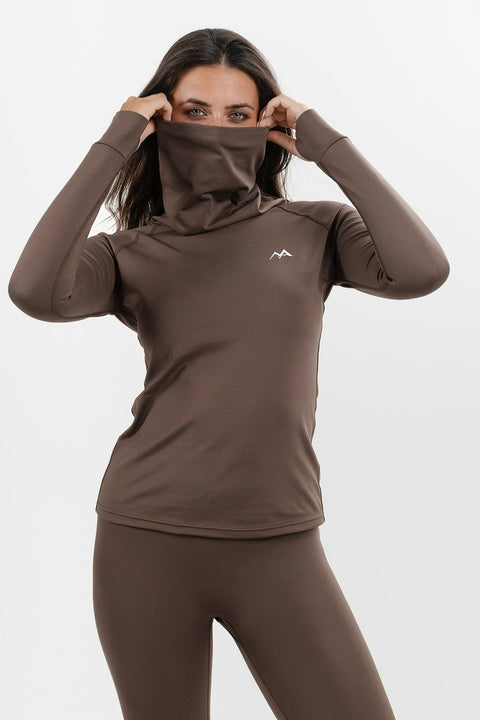 WOMEN'S THERMAL BASE LAYER TOP MOCHA BROWN - Arctic Eco-SnoXS