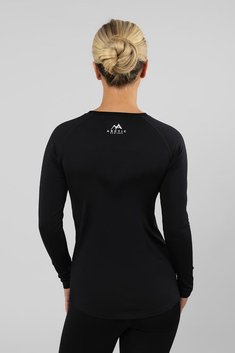 WOMEN'S THERMAL BASE LAYER TOP MOCK NECK BLACK - Arctic Eco - SnoXS