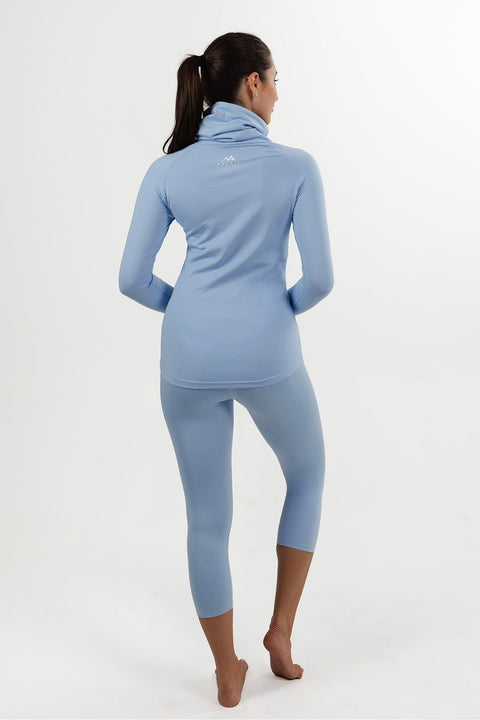 WOMEN'S THERMAL BASE LAYER TOP SKY BLUE - Arctic Eco-SnoXS