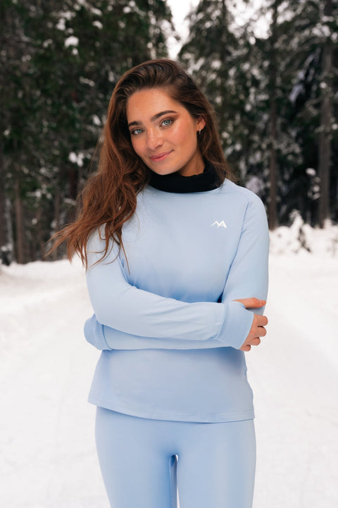WOMEN'S THERMAL BASE LAYER TOP SKY BLUE - Arctic Eco-SnoXS