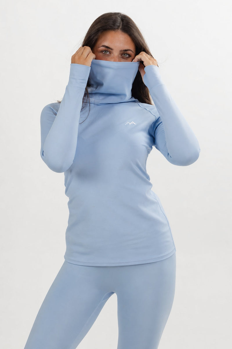 WOMEN'S THERMAL BASE LAYER TOP SKY BLUE - Arctic Eco-SnoXS