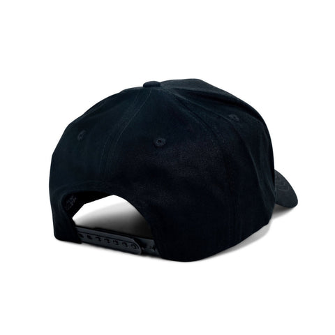 5-PANEL SNOW CAP BLACK back view with snapback feature - Arctic Eco-Sno