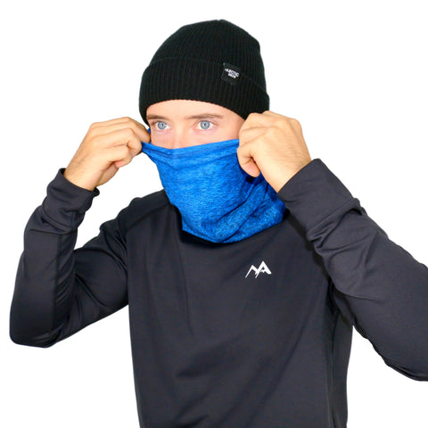 Blue FACE & NECK WARMER  for skiing & snowboarding  - Arctic Eco-Sno