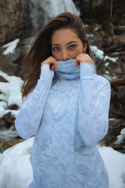 WOMEN'S THERMAL BASE LAYER TOP SNO-CAMO AU - Arctic Eco-SnoXS/S